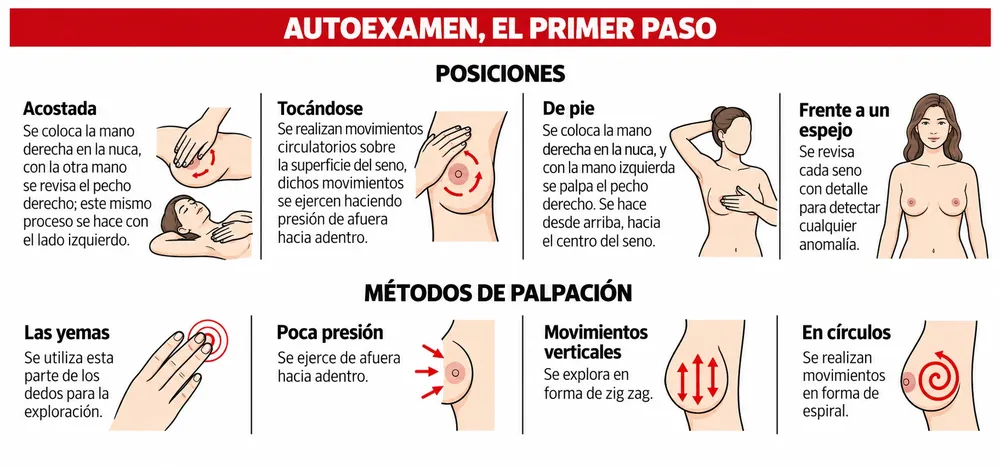 Guía visual del autoexamen mamario